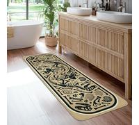 Tappeto runner con dinosauri, stile vintage, con ossa fossili, per Halloween, nero, antiscivolo, per interni, rettangolare, non perde pelo, per cucina, ingresso, comodino, lavanderia, decorazione, 6 x