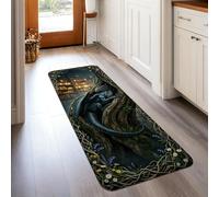 Tappeto runner con drago, fantasia, albero mistico, libreria, nessuno blu, antiscivolo, per pavimento della casa, tappeto rettangolare per cucina, ingresso, comodino, porta, corridoio, decorazione 6 x