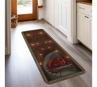 Tappeto runner con drago, fantasia, mistico, libreria, scale, autunno, rosso, antiscivolo, estetico, rettangolare, tappeto per pavimento di casa, cucina, ingresso, comodino, lavanderia, decorazione