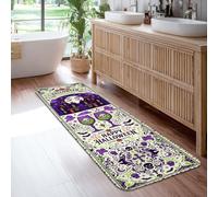 Tappeto runner con fantasmi e teschi fantasiosi, casa stregata, Halloween, viola, bordo antiscivolo, per la casa, rettangolare, per cucina, comodino, ingresso, corridoio, decorazione 6 x 1,8 m