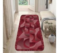 Tappeto runner con forme astratte, curve moderne e contemporanee, motivi geometrici, nessuno rosso, antiscivolo, resistente allo sbiadimento, estetico per la casa, per cucina, corridoio, lavanderia
