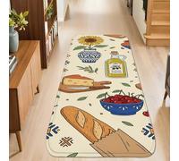 Tappeto runner con girasole, rustico, pane, formaggio, raccolto, giallo, antiscivolo, per casa, interni, non perde pelo, per cucina, lavanderia, porta, ingresso, 6 x 1,8 m