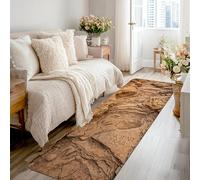 Tappeto runner con impronte di orme e rocce rustiche naturali senza sentiero marrone in spugna a pelo basso rettangolare tappeti per pavimento bordatura per cucina, ingresso, lavanderia, corridoio