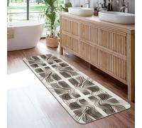Tappeto runner con linee ondulate, forme geometriche moderne e contemporanee a contrasto nessuno nero a pelo basso spugna rettangolare tappeto bordo bordo per cucina ingresso bagno decorazione porta