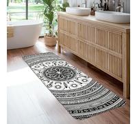 Tappeto runner con mandala, stile bohémien, minimalista, con piume, sole, nero, antiscivolo, per pavimento della casa, tappeto rettangolare per cucina, ingresso, bagno, porta, decorazione, 6 x 1,8 m