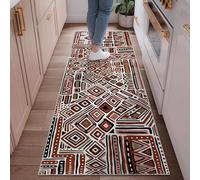 Tappeto runner con motivo a rombi, geometrico, moderno, rettangolare, senza terracotta, a pelo basso, per casa, pavimento, cucina, ingresso, comodino, porta, corridoio, decorazione, 6 x 1,8 m