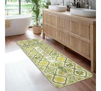 Tappeto runner con motivo floreale botanico mediterraneo verde oliva, antiscivolo, resistente allo sbiadimento, estetico per la casa, per cucina, ingresso, comodino, lavanderia, decorazione, 6 x 1,8 m