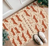 Tappeto runner con pecore, rustico, con fiori d'erba, nessuno marrone, in spugna a pelo basso, rettangolare, con stampa, per cucina, corridoio, lavanderia, ingresso, 6 x 90 cm
