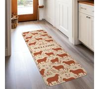 Tappeto runner con pecore, rustico, con fiori di erba e erba, nessuno marrone, antiscivolo, bordatura per la casa, tappeto rettangolare per cucina, ingresso, comodino, porta, corridoio, decorazione