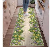 Tappeto runner con tulipani, primaverile naturale, narciso, croco primaverile, antiscivolo, per interni, rettangolare, non perde pelo, per cucina, lavanderia, porta d'ingresso, 6 x 1,8 m