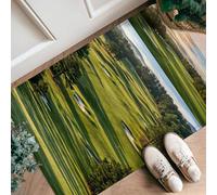 Tappeto runner da campo da golf, con alberi paesaggistici naturali, pericolo d'acqua, verde estivo, in spugna a pelo basso, per interni, non perde pelo, per cucina, ingresso, comodino, lavanderia