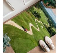 Tappeto runner da campo da golf, per esterni, percorso di avvolgimento naturale, carrello da golf, estate verde a pelo basso, bordo in spugna, zerbino rettangolare per cucina, ingresso, comodino