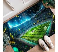 Tappeto runner da stadio, per celebrazioni sportive con erba e gol, verde, a pelo basso, in spugna, per cucina, lavanderia, porta, ingresso, 6 x 90 cm