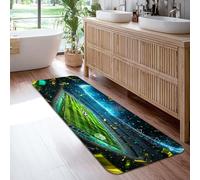 Tappeto runner da stadio, per celebrazioni sportive, erba e gol, verde, a pelo basso, in spugna, rettangolare, per cucina, corridoio, lavanderia, ingresso, 6 x 1,8 m