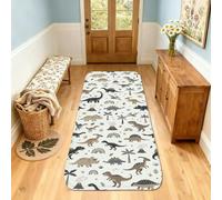 Tappeto runner dinosauro, giocoso fantasioso arcobaleno vulcano neutro antiscivolo per interni, tappeto rettangolare non perde pelo, per cucina, lavanderia, porta d'ingresso, 6 x 1,8 m