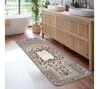 Tappeto runner floreale, tradizionale vintage con bordo ornamentale, nessuno rosso, antiscivolo, per interni, non perde pelo, per cucina, corridoio, lavanderia, ingresso, 6 x 1,8 m