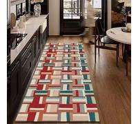 Tappeto runner geometrico per corridoio, tappetino da cucina assorbente in diatoma, lavabile, antiscivolo, lungo con retro in gomma, per ingresso, bagno, lavanderia, camera da letto, decorazione