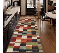 Tappeto runner geometrico per corridoio, tappeto da cucina, assorbente in diatoma, lavabile, antiscivolo, lungo con retro in gomma, per ingresso, bagno, lavanderia, camera da letto, decorazione