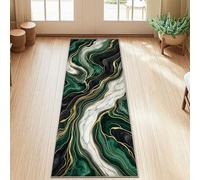 Tappeto runner in marmo, moderno ed elegante, linea a vortice, nessuno verde, a pelo basso, resistente allo sbiadimento, estetico per la casa, per cucina, ingresso, lavanderia, comodino, decorazione