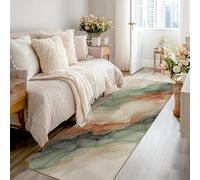 Tappeto runner in marmo, moderno, linea astratta, onde, nessuno verde, antiscivolo, resistente allo sbiadimento, estetico per la casa, per cucina, ingresso, bagno, porta, decorazione, 0,6 x 2,3 m