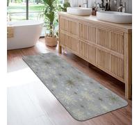 Tappeto runner invernale elegante con stelle a vortice invernale azzurro a pelo basso in spugna a pelo basso estetico rettangolare tappeto per il pavimento della casa per cucina, ingresso, comodino