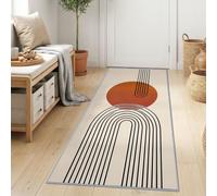 Tappeto runner lavabile bohemien astratto geometrico 60 x 240 cm | Tappeto da cucina morbido, facile da pulire, moderno, con stampa antiscivolo metà secolo, per corridoio, salotto