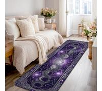 Tappeto runner lunare, celestiale, mistico, stelle, galassie, senza viola, antiscivolo, per interni, rettangolare, non perde pelo, per cucina, comodino, ingresso, corridoio, decorazione, 0,6 x 2,3 m