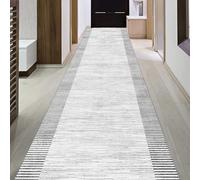 Tappeto runner lungo per corridoio stretto 1,5 m 2 m 2,5 m 3 m 3,5 m 4 m 4,5 m 5 m 6 m Tappeto a pelo basso a righe bianche grigie per scale di ingresso Tappeti extra lunghi per ingressi di hotel ( Si