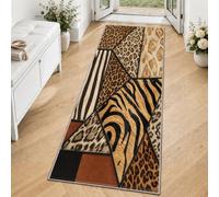 Tappeto Runner Patchwork Animale Zebra Leopard Runner Tappeti | Tappeto Cucina Corridoio Ingresso Camera da Letto Soggiorno Stampa Tigre Decorativo Morbido Lavabile Tappeto Antiscivolo a