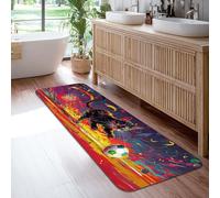 Tappeto runner per gatti, giocoso e vibrante pallone da calcio scintille N/a rosso, antiscivolo, morbido, rettangolare, resistente alle macchie, per cucina, ingresso, bagno, porta, decorazione, 6 x