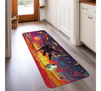 Tappeto runner per gatti, giocoso e vibrante pallone da calcio scintille N/a rosso antiscivolo per interni rettangolare tappeto non perde pelo, per cucina, ingresso, comodino, porta, corridoio