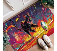 Tappeto runner per gatti, giocoso e vibrante pallone da calcio scintille N/a tappeto rosso in spugna a pelo basso con accenti accenti tappeto resistente allo sbiadimento per cucina, lavanderia, porta