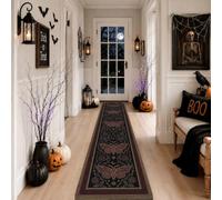 Tappeto runner per Halloween, decorazione astrale, falena gotica, 2 x 8 | Motivi celesti, runner per tappeti, motivi botanici, fascino gotico, estetica stregoneria, tema mistico scuro