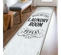 Tappeto runner per lavanderia, stile rustico, vintage, non si asciuga, non bianco, antiscivolo, per casa, interni, non perde pelo, per cucina, ingresso, comodino, porta, corridoio, decorazione, 0,6 x