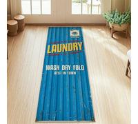 Tappeto runner per lavanderia, stile vintage rustico, con stelle, senza blu, antiscivolo, estetico, rettangolare, per pavimento della casa, per cucina, ingresso, comodino, decorazione da 0,6 x 1,5 m