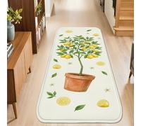 Tappeto runner per limoni, primaverile naturale, vaso per piante primaverile, giallo, antiscivolo, per casa, interni, non perde pelo, per cucina, lavanderia, porta, ingresso, 6 x 1,8 m