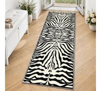 Tappeto Runner Stampa Zebra Tappeti Nero Bianco Runner | Tappeto Cucina Corridoio Ingresso Camera da Letto Soggiorno Stampa Animale Decorativo Morbido Lavabile Tappeto Antiscivolo a