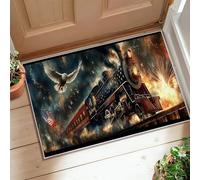 Tappeto runner vintage patriottico con aquila e stelle per il giorno dell'indipendenza rosso a pelo basso zerbino accenti tappeto resistente allo sbiadimento per cucina, comodino, ingresso ingresso