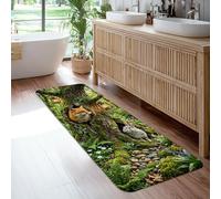 Tappeto runner volpe, natura fantasioso coniglio albero primavera verde tappeti antiscivolo resistente allo sbiadimento estetica per la casa per cucina, ingresso, comodino, lavanderia, decorazione per