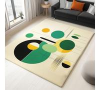 Tappeto Salotto 120 x 170 cm, Morbido Tappeto Scendiletto Camera da Letto Medievale Geometrico Boho Arte Lineare Beige Tappeti Lavabili per Salotto Cameretta Bambino Pieghevole