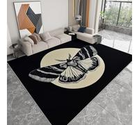 Tappeto Salotto 120 x 170cm, Morbido Tappeto Scendiletto Camera da Letto Stile gotico Morte Falene Nero Tappeti Lavabili per Salotto Cameretta Bambino Pieghevole