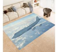 Tappeto Salotto 140x200 cm 3D Modelli Aereo Nuvole Cielo Creativo Tappeto Antiscivolo Lavabile in Lavatrice Tappeti Camera da Letto Imitazione Cashmere Adatto per Cameretta dei Bambini Zona Notte