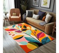 Tappeto Salotto 140x200cm Foglie astratte colorate Morbido Tappeto con Stampa Scendiletto Camera da Letto Tappeti Lavabili per Salotto Cameretta Bambino Ufficio