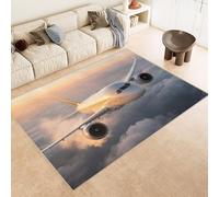 Tappeto Salotto 160x230 cm 3D Modelli Aereo Nuvole Cielo Creativo Tappeto Antiscivolo Lavabile in Lavatrice Tappeti Camera da Letto Imitazione Cashmere Adatto per Cameretta dei Bambini Zona Notte