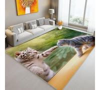 Tappeto Salotto 180 x 240 cm, Animali carini Tigri Gatti Tema Antiscivolo Lavabile - Tappeti Camera da Letto Grande Morbido, Colorato Flanella Tappeto per cameretta dei bambini