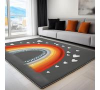 Tappeto Salotto Arcobaleno Venere Cartoni Animati Forma Cuore 120 x 180 cm Tappeti Soggiorno, Grigio Scuro Tappeto Lavabile Dell'Interno Morbido - Per La Camera Da Letto La Cucina Il Tavolo Della Sala