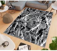 Tappeto Salotto Bagno Effetto Marmo Arredo Camera Scendiletto Pelo Corto Mod.MARBLE 60X100 GRIGIO