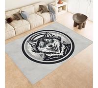 Tappeto Salotto Cane 180x240 cm 3D Modelli Animale Cane Tappeto Antiscivolo Lavabile in Lavatrice Tappeti Camera da Letto Imitazione Cashmere Adatto per Cameretta dei Bambini Carpet