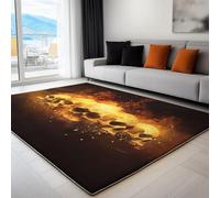 Tappeto Salotto Cielo stellato arte fantasy 120 x 180cm Morbido Tappeto Scendiletto Camera da Letto Stile surrealista fiamme e teschi Tappeti Lavabili per Salotto Cameretta Bambino Ufficio Ingresso