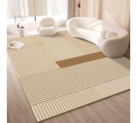 Tappeto Salotto Lavabile in Lavatrice Taglia Grande Pelo Corto, Morbido e Antiscivolo Colore Beige Crema Adatto per Il Soggiorno e la Camera dei Bambini(Style1,120x160cm)
